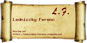 Ledniczky Ferenc névjegykártya