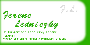 ferenc ledniczky business card